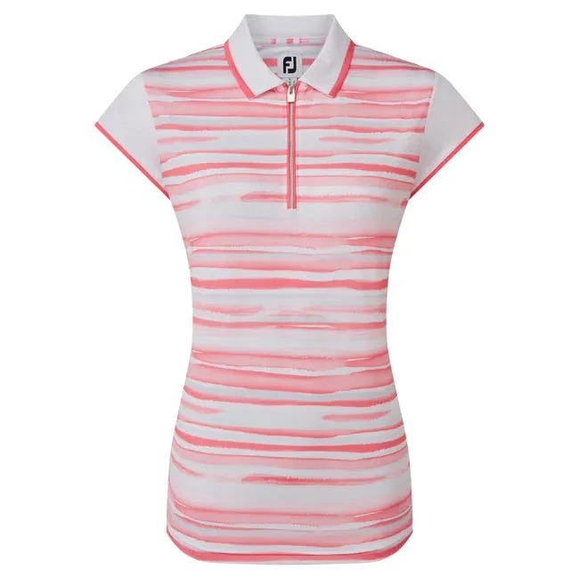 FootJoy Ladies Cap Sleeve Colour Block Lisle Golf Polo Shirt 88466 1 FootJoy Ladies Cap Sleeve Colour Block Lisle Golf Polo Shirt 88466