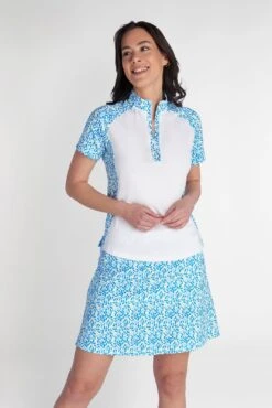 Green Lamb Ladies Katie Printed Golf Polo Shirt SG22919 -Golf Fashion Shop Green Lamb Ladies Katie Printed Golf Polo Shirt SG 8