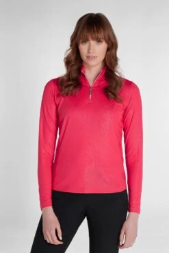Green Lamb Ladies Kennedy Snakeskin 1/4 Zip Golf Top AG22942 -Golf Fashion Shop Green Lamb Ladies Kennedy Snakeskin 1 4 Zip Golf Top AG22942 0