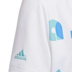 Adidas Junior Graphic Print Golf Polo Shirt HC0250 7 Adidas Junior Graphic Print Golf Polo Shirt HC0250 -Golf Fashion Shop HC0250 4 APPAREL Photography DetailView1 white