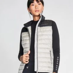 Rohnisch Ladies Shine Light Down Golf Vest 110400 Ash 7 Rohnisch Ladies Shine Light Down Golf Vest 110400 Ash -Golf Fashion Shop Rohnisch Ladies Shine Light Down Golf Vest 110400 Ash 7