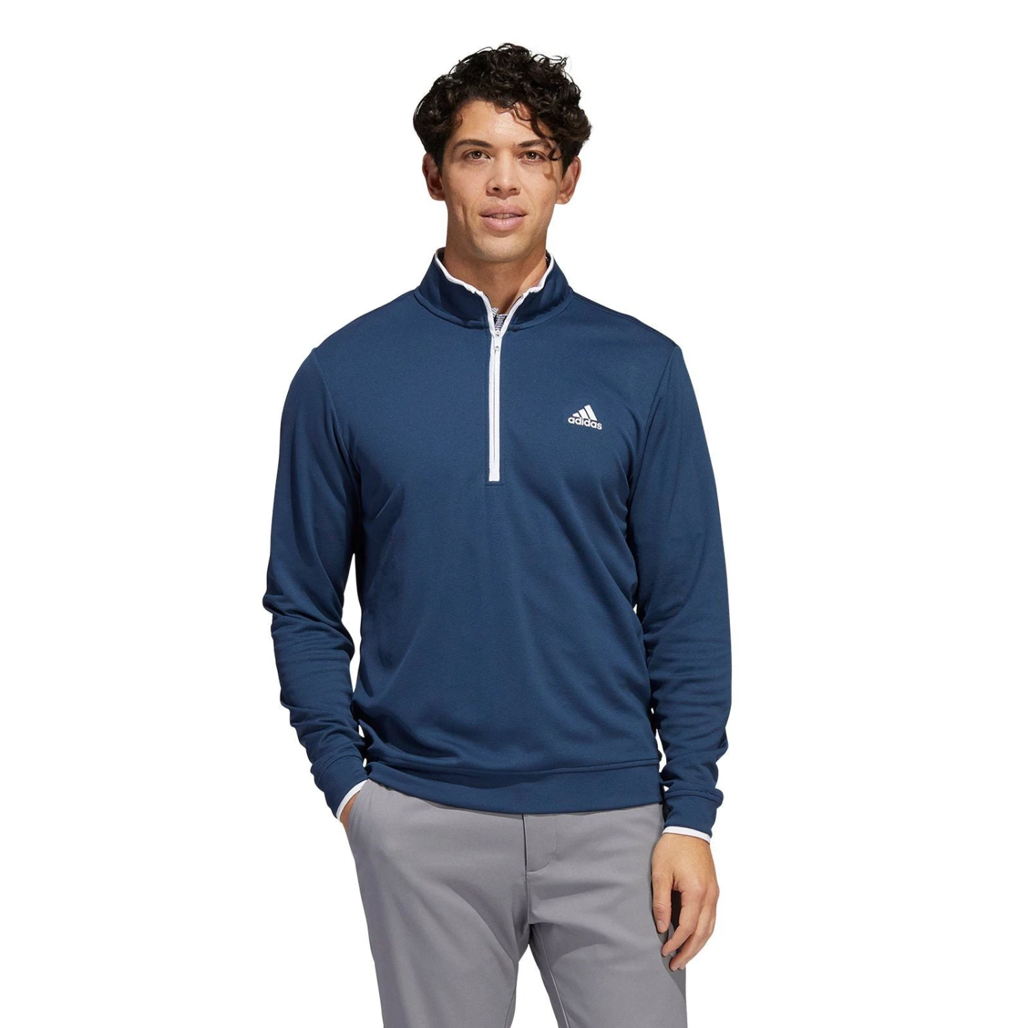 Golf Fashion Shop -Golf Fashion Shop adidas Primegreen UPF Lightweight Zip Golf Sweater HF 3